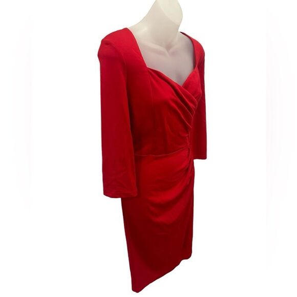 Newdow Classic Collection Red Cocktail Boutique Fitted Dress Large L NWT - Picture 8 of 8